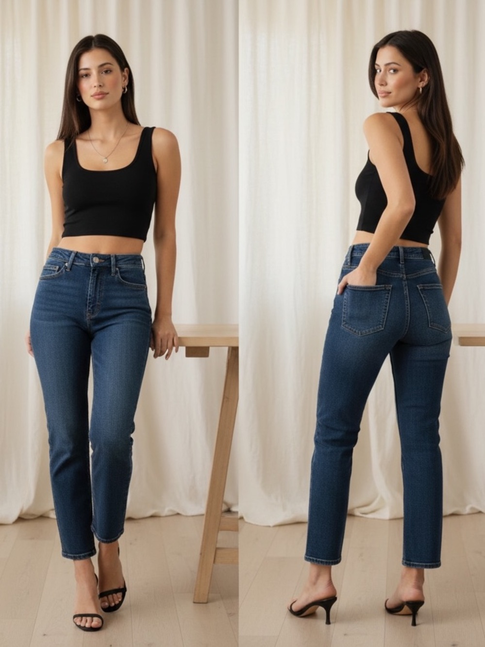 Good American Good Legs Straight Leg Jeans Blue Waist 27